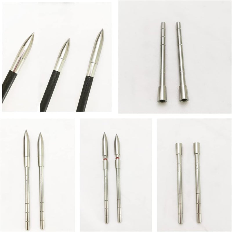 ZOEKO Stainless-Steel Arrow Inserts Suitable for ID .204" .244" Carbon Arrows, Suitable for 5/16" Field Points, Cuttable from 35-200 Grain (A Dozen) - Image 4